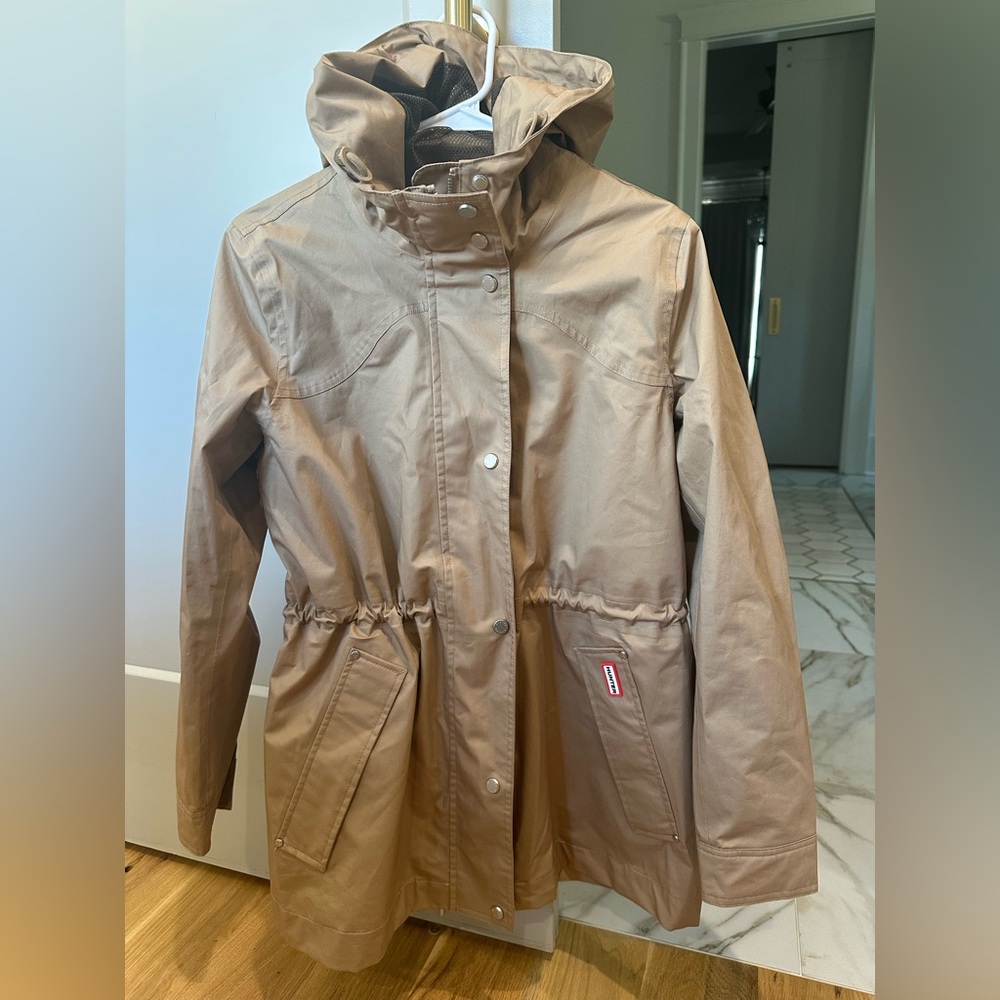 Hunter Adela Cinched-Waist Hooded Rain Coat - NWT - Picture 4 of 7